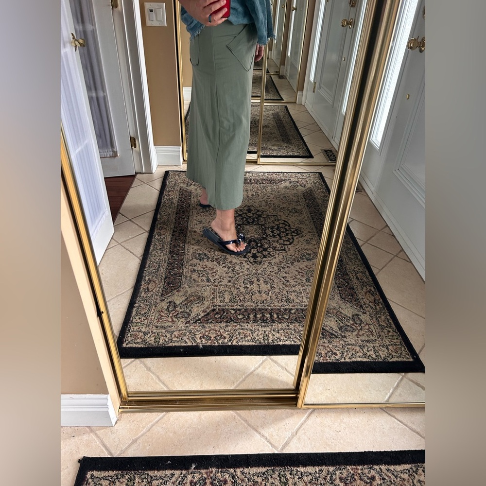 Olive Green A-Line Maxi Skirt /pants combo - Picture 5 of 12